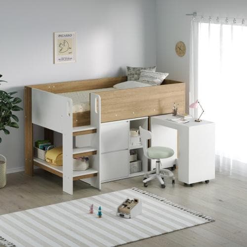 シングル システムベッド 3点セット ロフト 学習机 収納棚 耐荷重 200kg