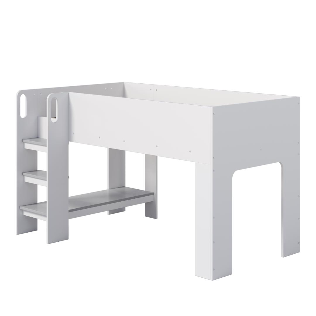 シングル システムベッド 3点セット ロフト 学習机 収納棚 耐荷重 200kg