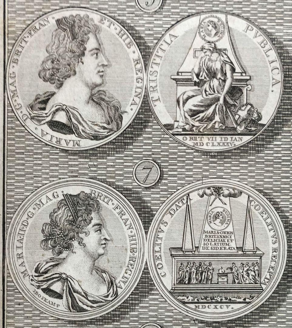 額装品　1785年頃　英国の歴史　「Queen Mary　メダル図譜」