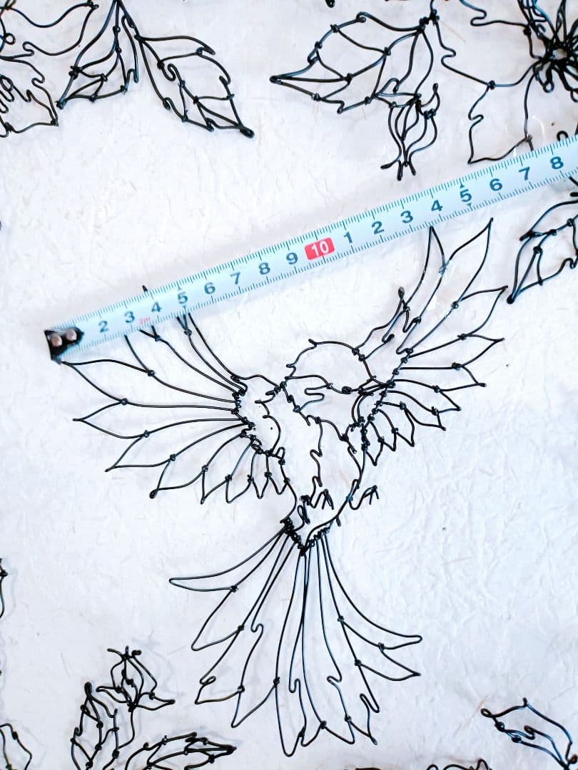 アネモネ　草木　リース　小鳥　フラワーアート　ワイヤークラフト