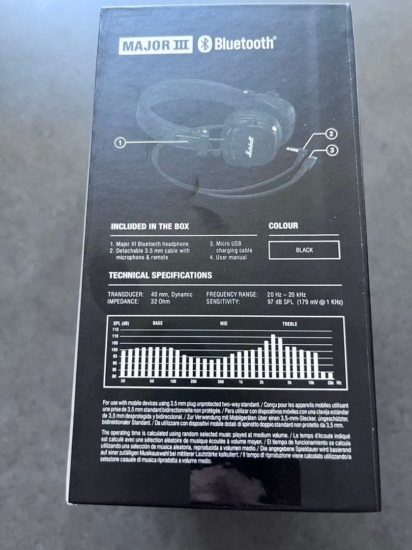 Marshall Major III BLACK Bluetooth 新品