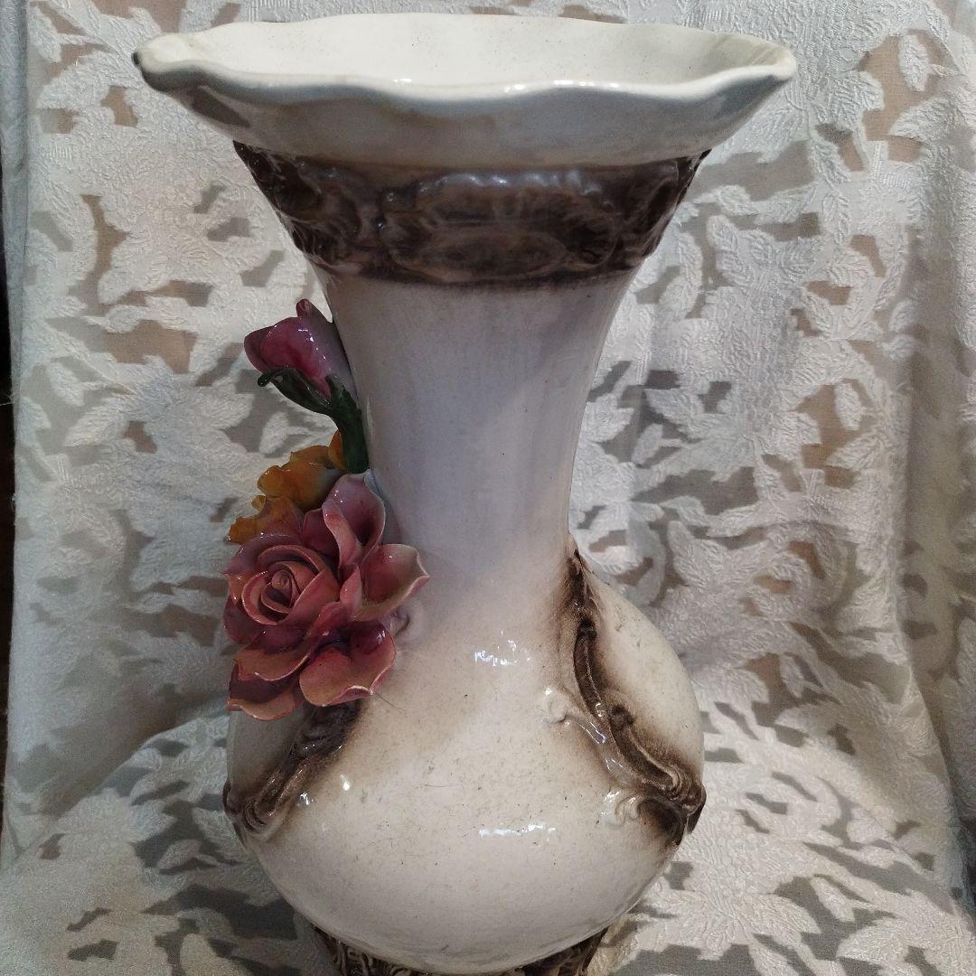 フラワーベース カポディモンテ　ヴィンテージ 昭和レトロアンティーク