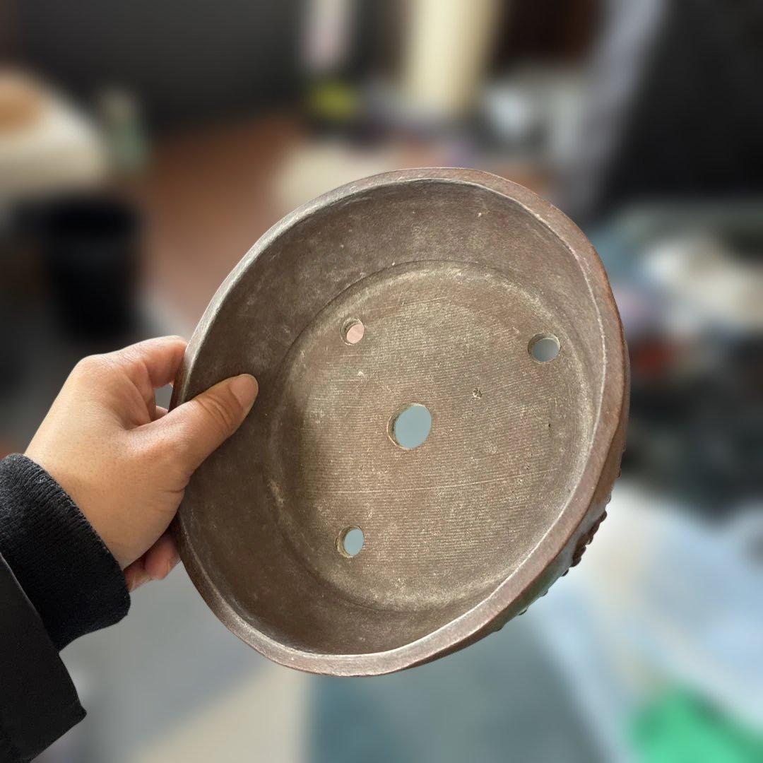 小品盆栽鉢 釘打丸鉢　盆栽鉢