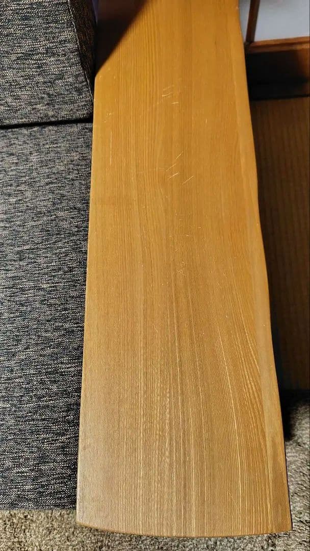 天然木　Zen ３人掛けソファー 布張り　ブラウン