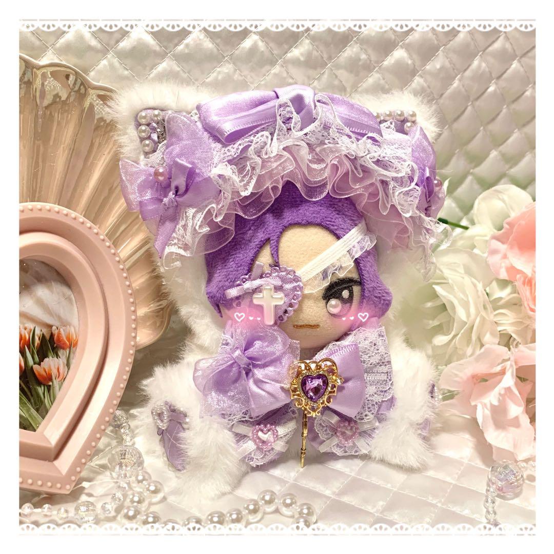 ❤︎おすわりぬい服　ぬい服　ちびぐるみ　11cm 紫　ねこちゃん❤︎｛O4｝