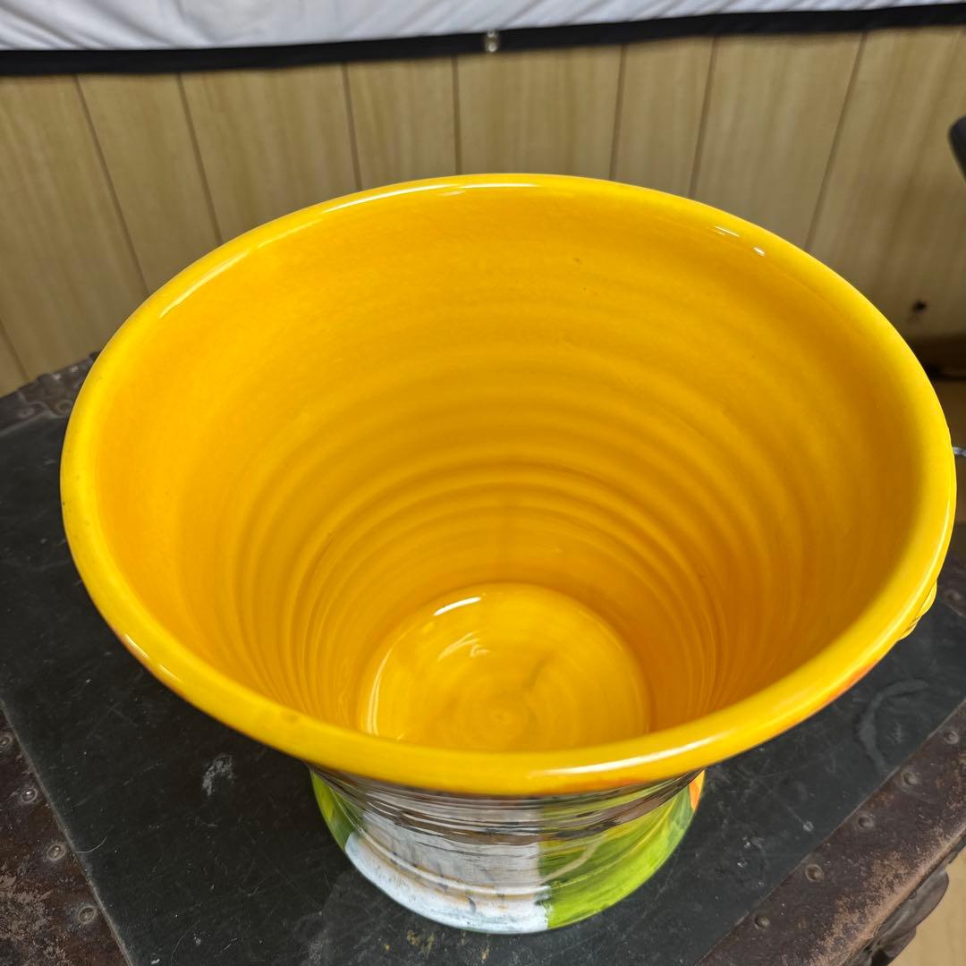☆花柄陶器鉢 中型 イエロー BELLINI piu