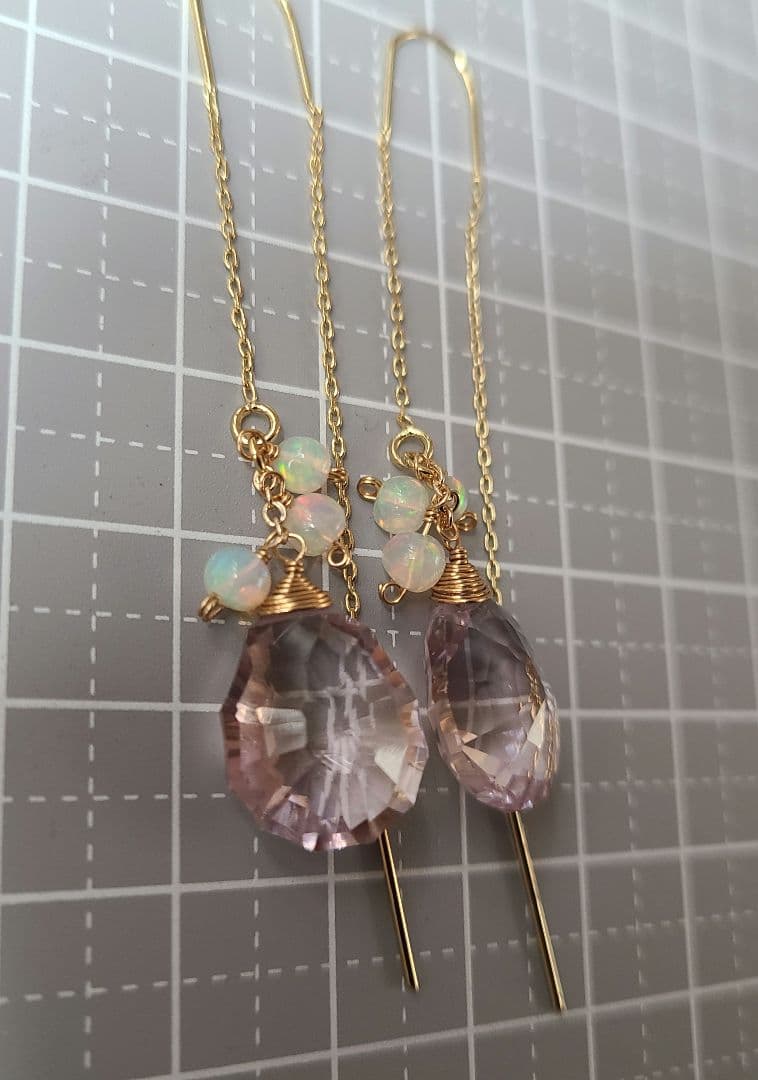 【0304】アメリカンピアス 大粒ピンクアメジスト※宝石質