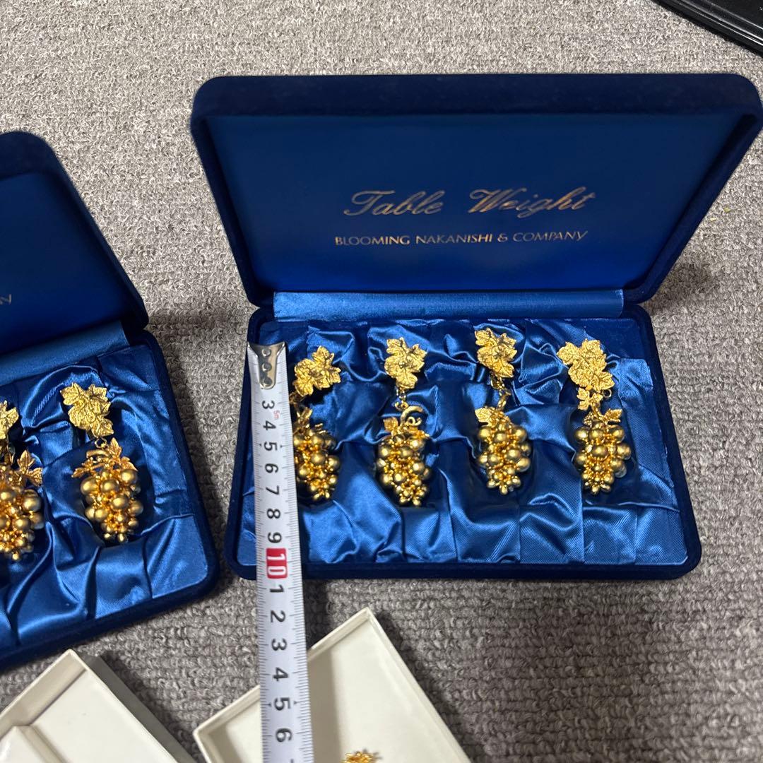テーブルウェア テーブルウェイト葡萄・花モチーフ小物 セット