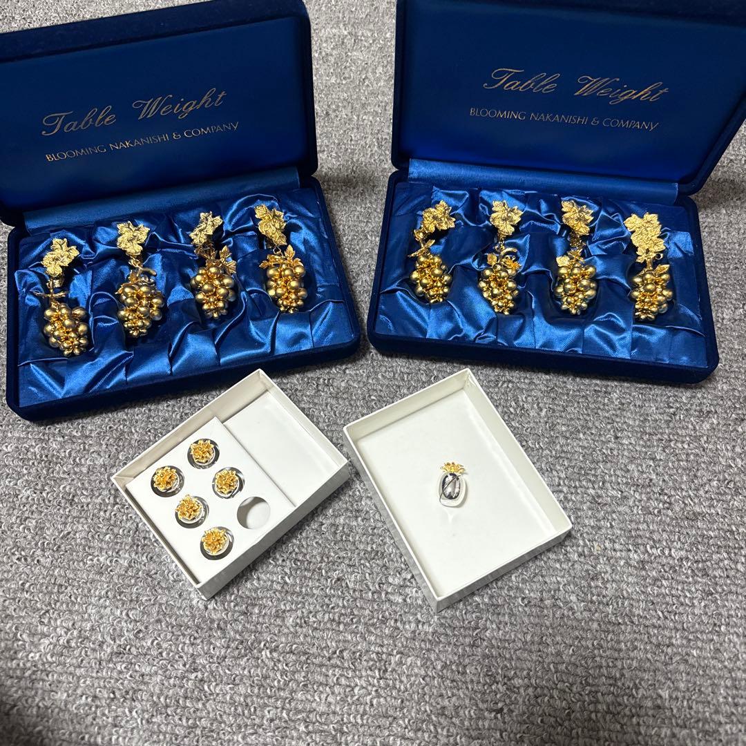 テーブルウェア テーブルウェイト葡萄・花モチーフ小物 セット