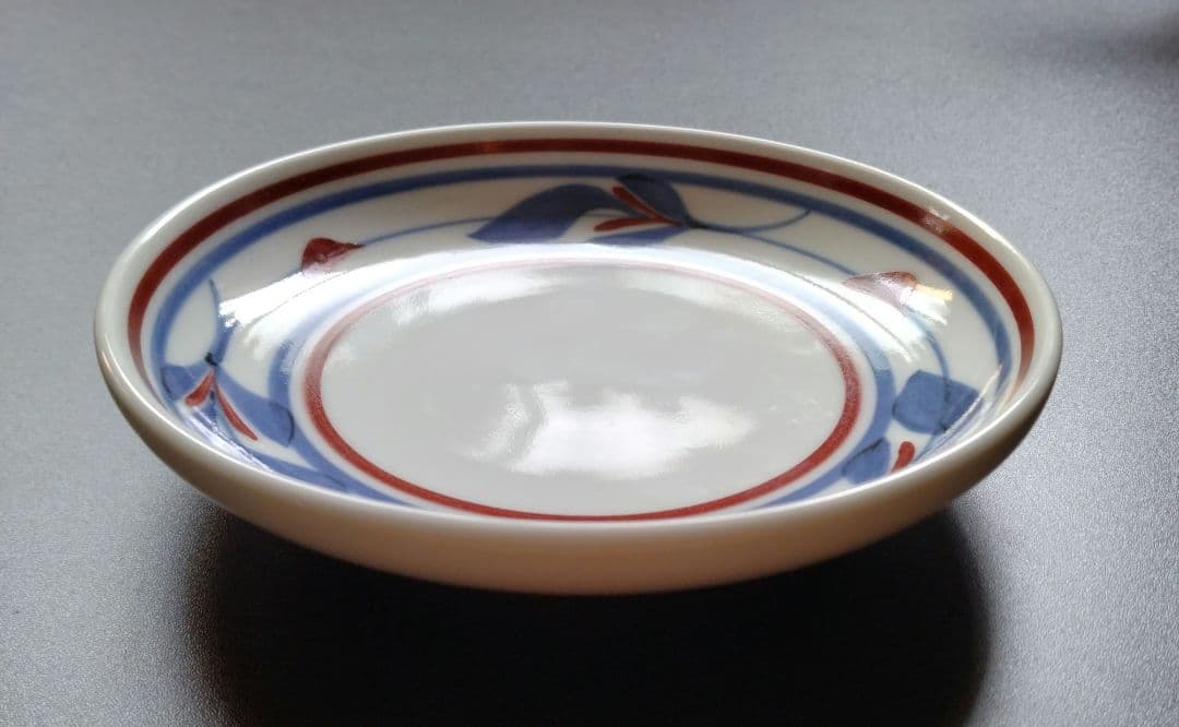 砥部焼　梅山窯　皿　セット　赤線三つ葉