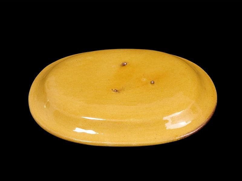 珉平焼　淡路焼　小判形　龍紋の図 陰刻　手塩皿　３枚　D022AS-fbtj