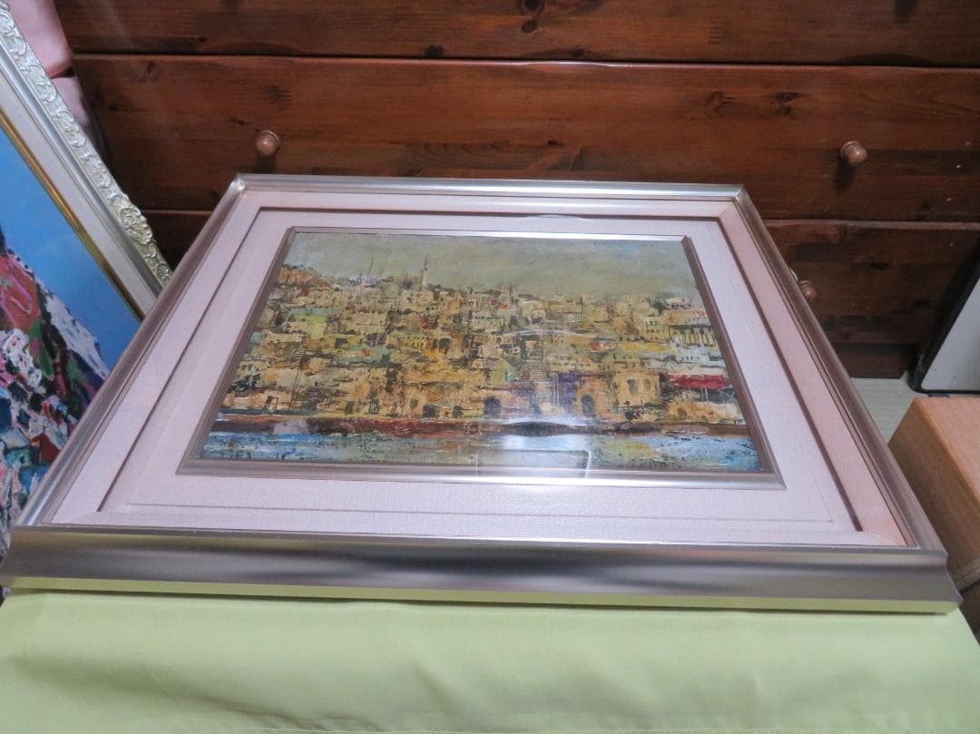 ◆作者不明　風景画（サインあり）題不明　油彩　F6号　◆