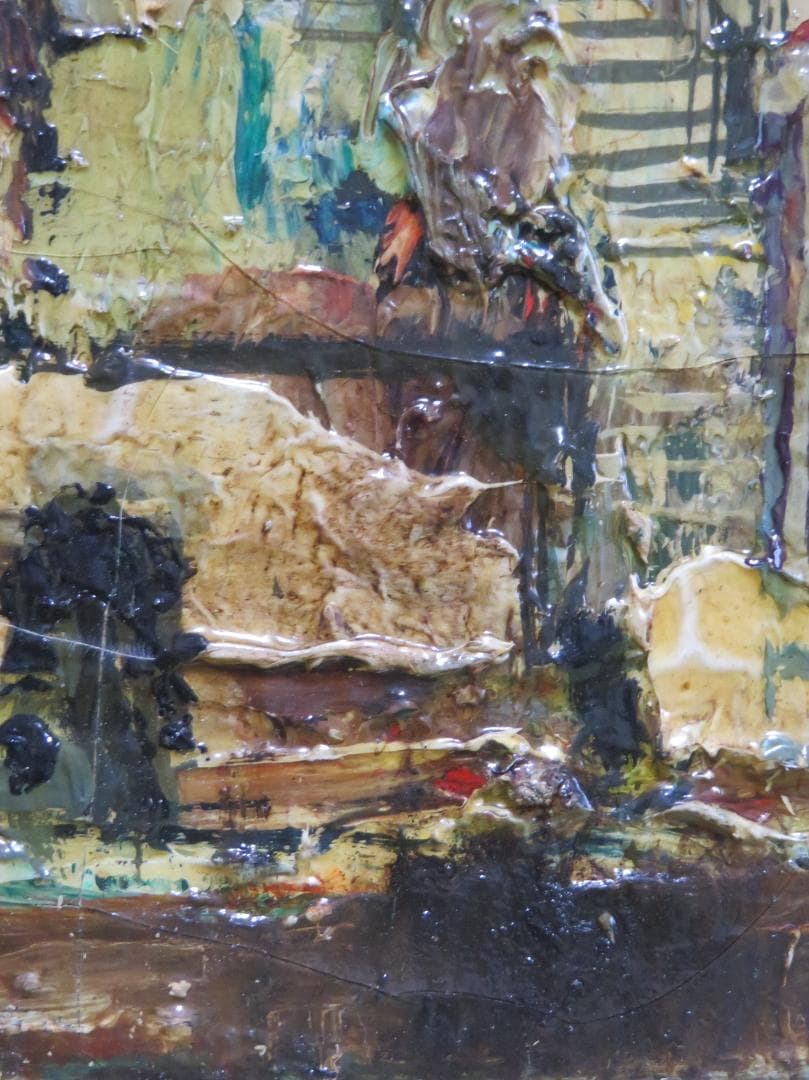 ◆作者不明　風景画（サインあり）題不明　油彩　F6号　◆