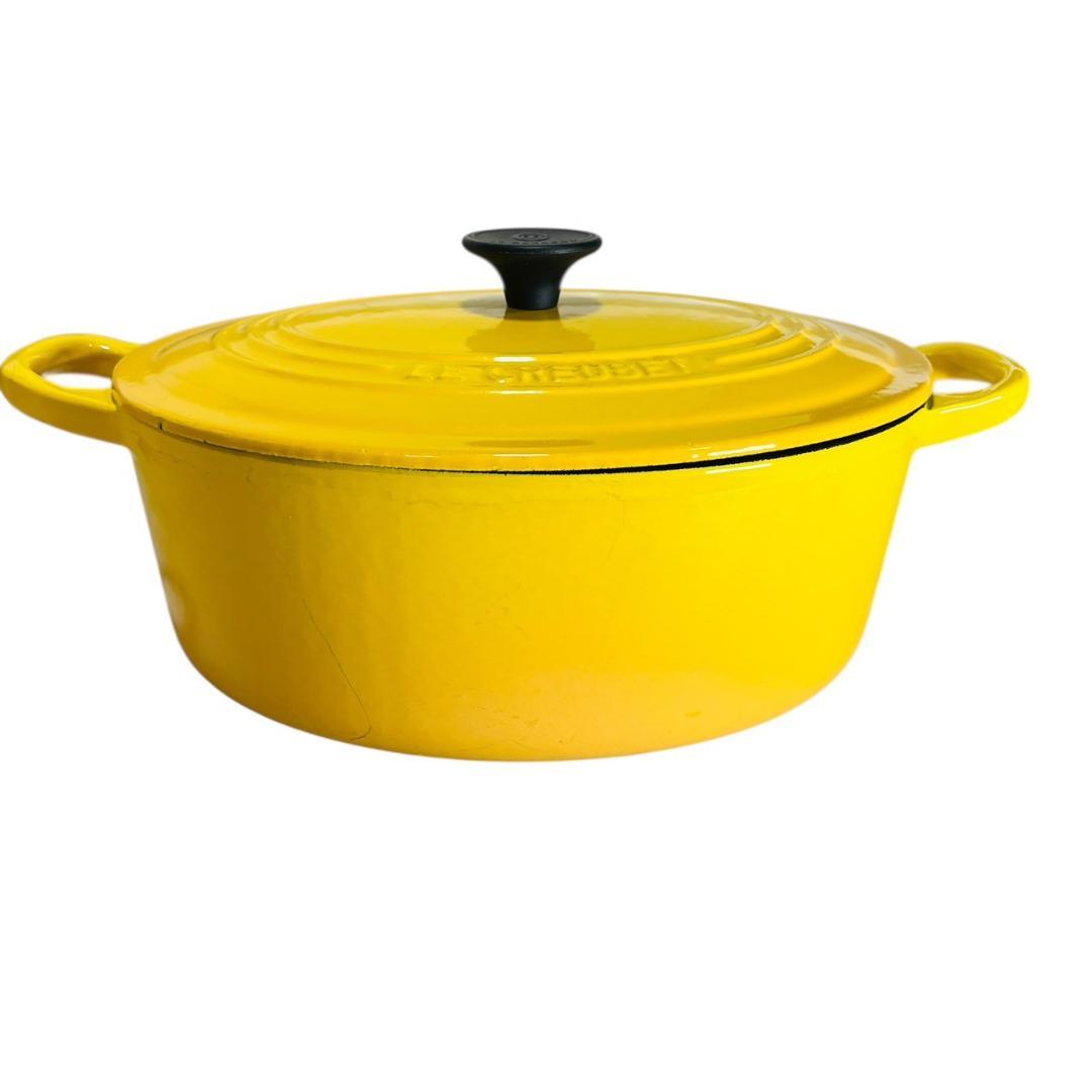 ○廃盤色イエロー美品○ LE CREUSET ル・クルーゼ ココット・オーバル