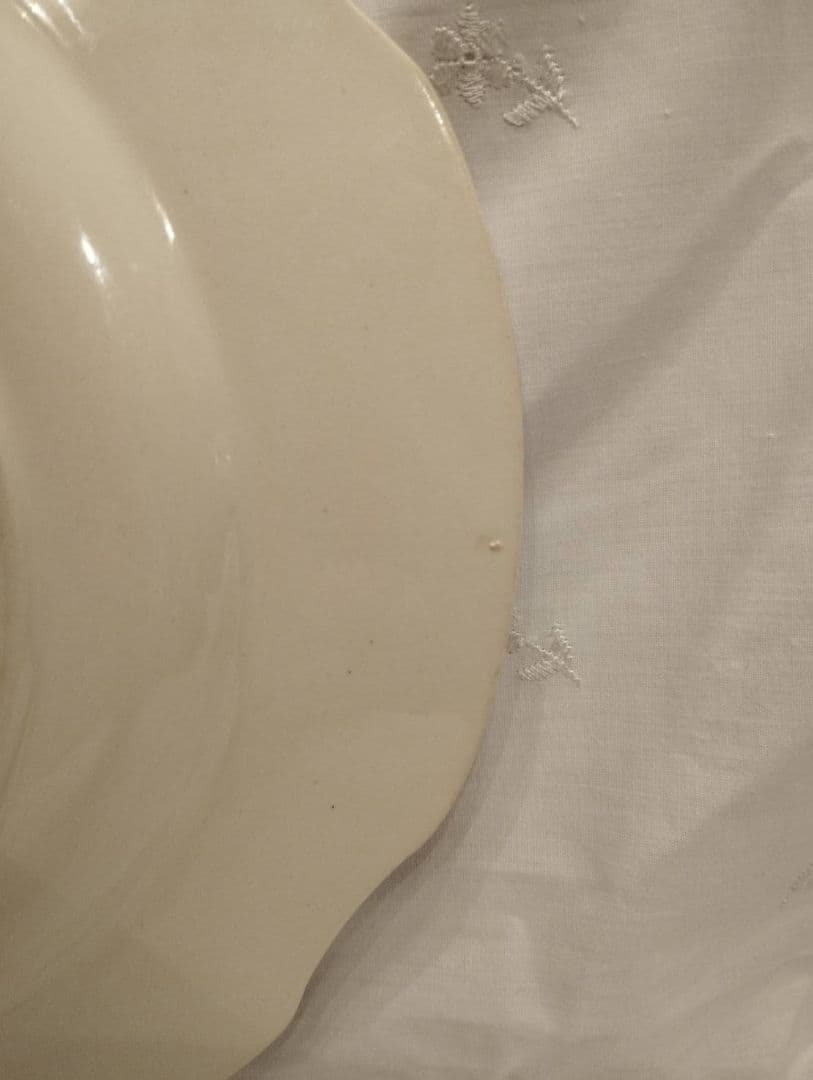 アンティーク GIEN アイボリー 深皿、サラダボウル