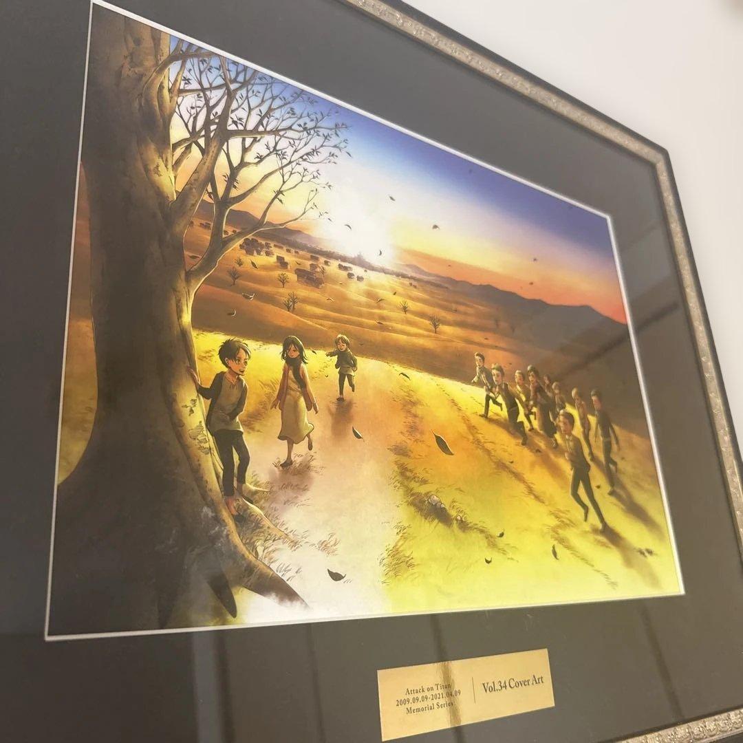 進撃の巨人 オンライン展示会 記念額縁絵 34巻 Anique