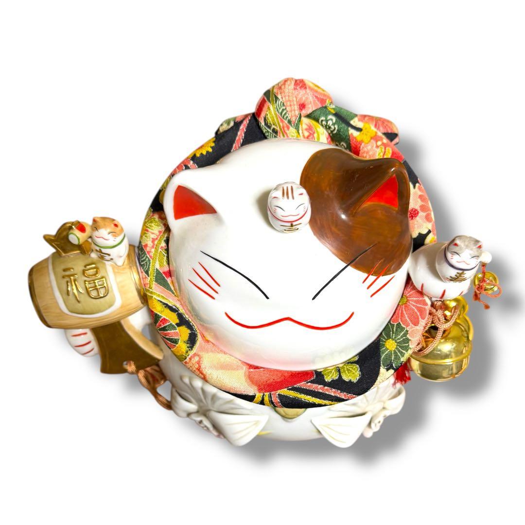 【限定セール】《レア》猫舎道楽堂本舗 大きい招き猫 貯金箱 高さ約30cm