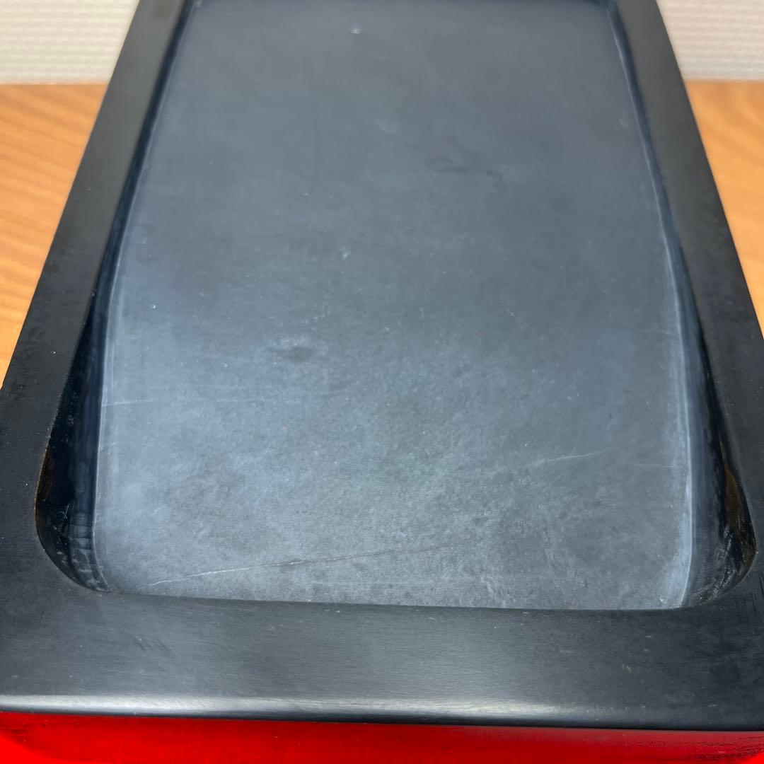 ⭕️雨畑硯　四六大　角彫研　芳龍閣硯舗　深沢勝左衛門　硯界最高権威　長方硯　共箱