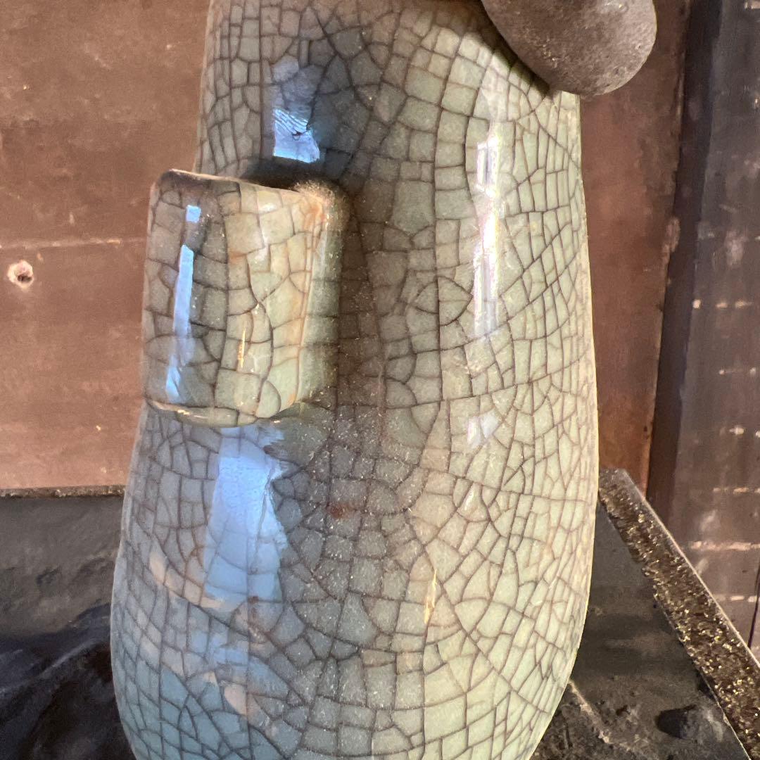 実家整理 古い青磁の花瓶　中国？