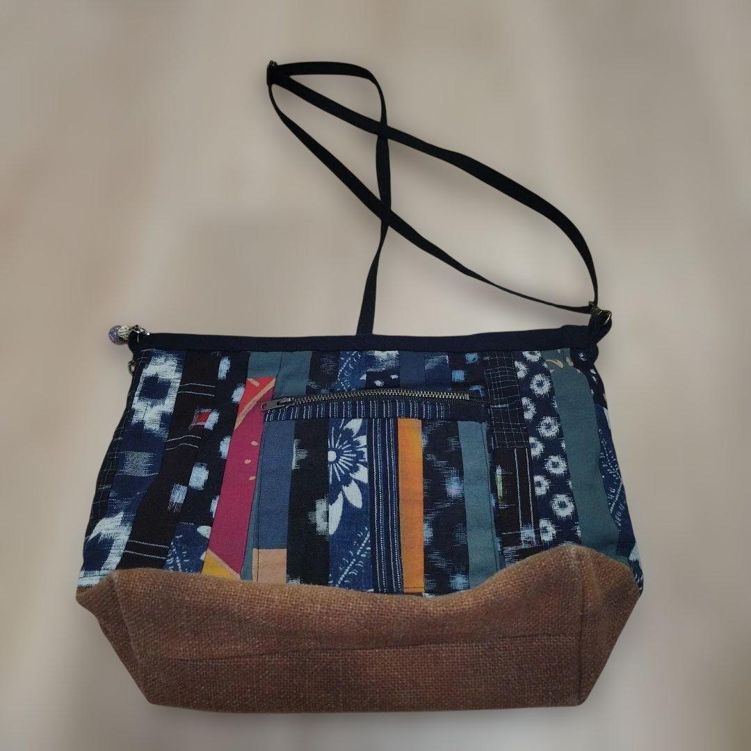 絣パッチワークショルダーバッグ