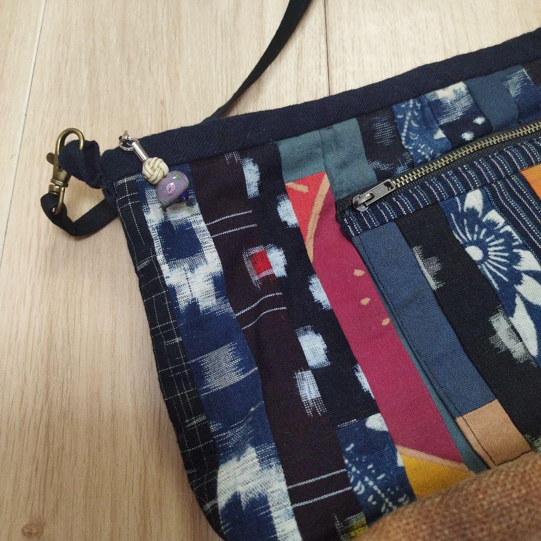 絣パッチワークショルダーバッグ