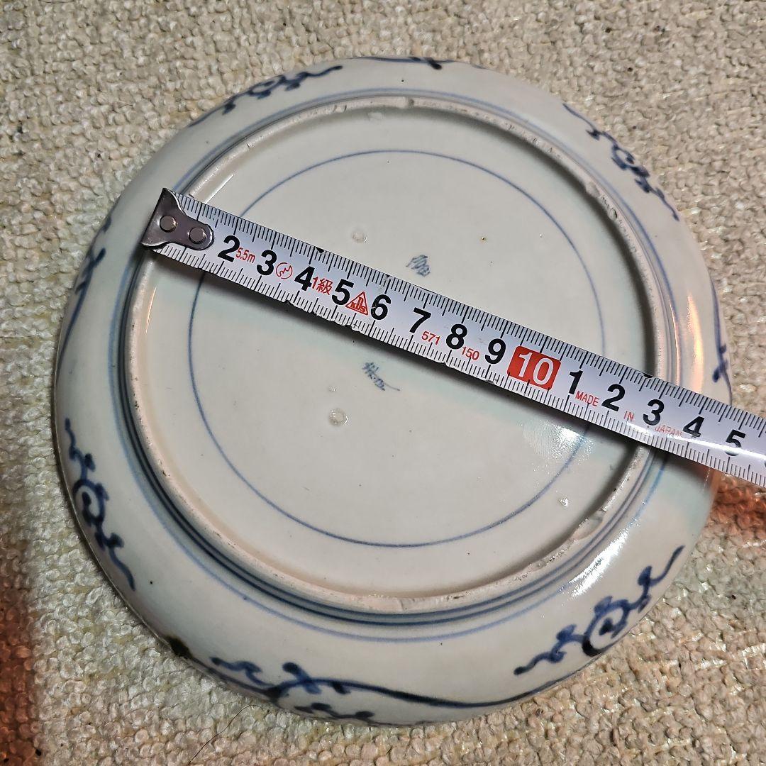 古伊万里 江戸後期 輪花萩唐草皿 一対