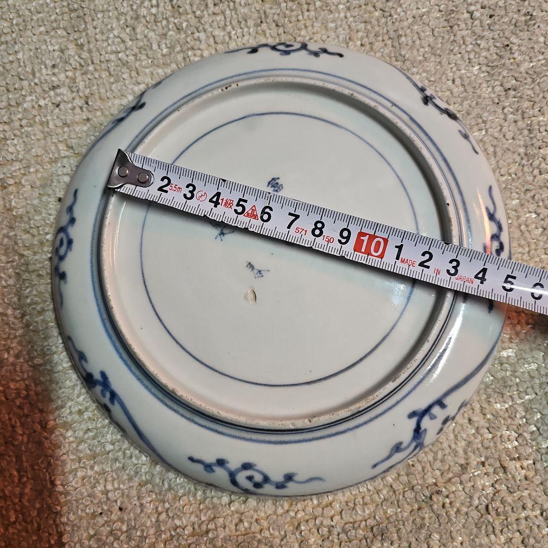 古伊万里 江戸後期 輪花萩唐草皿 一対
