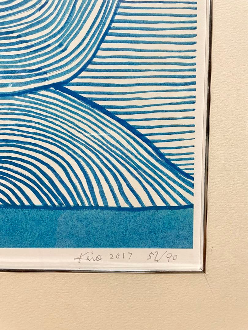 【上原木呂】シルクスクリーン「青の肖像」