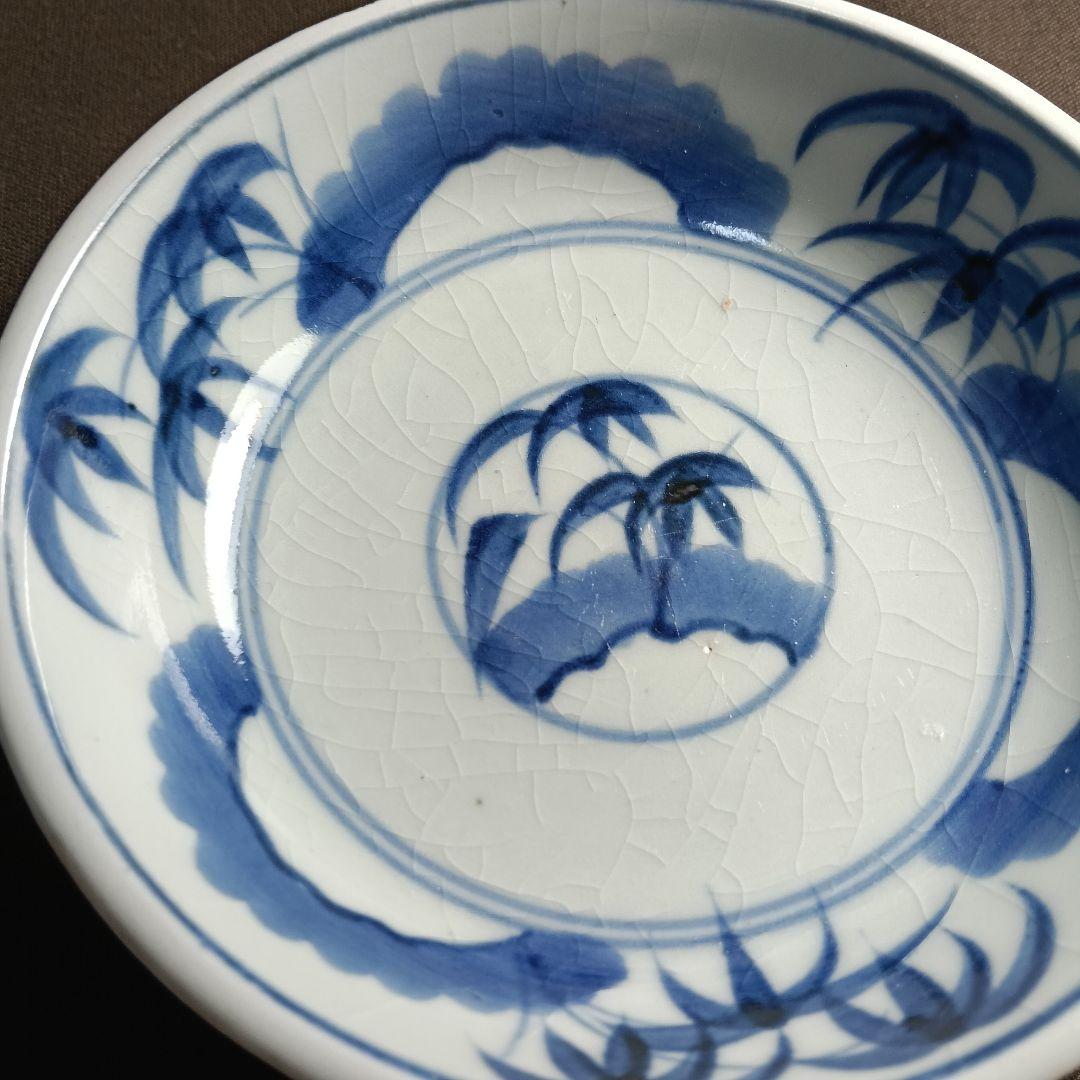 128 なます皿 4枚セット 印判皿 染付皿 伊万里 アンティーク 時代物 甘手