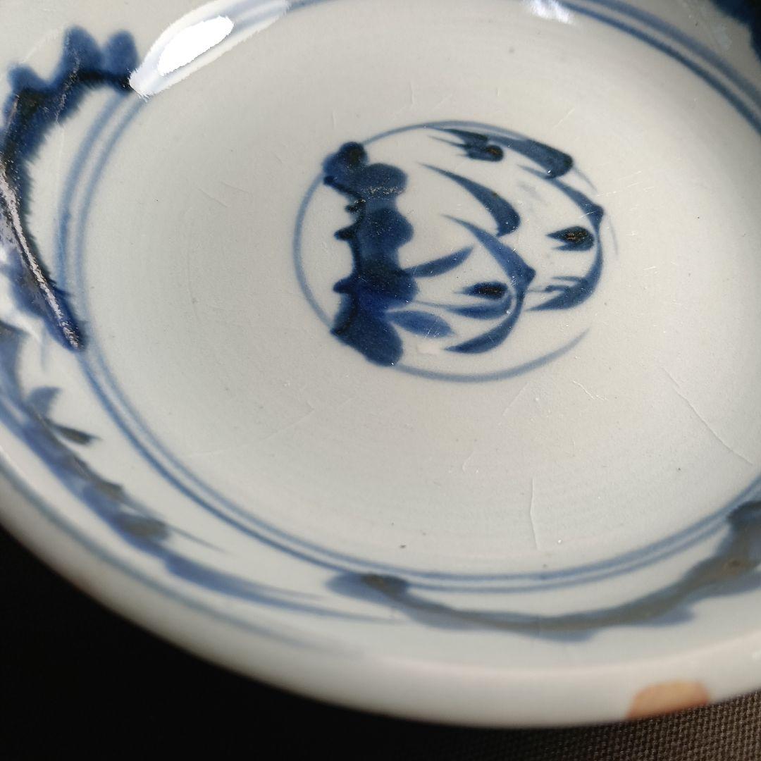 128 なます皿 4枚セット 印判皿 染付皿 伊万里 アンティーク 時代物 甘手