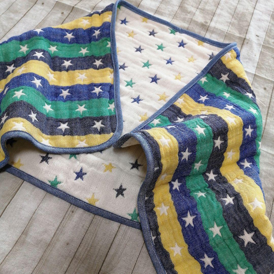セール♡　完成品♡ハンドメイド　fuwara 6重ガーゼ　フェイスタオル　ほし