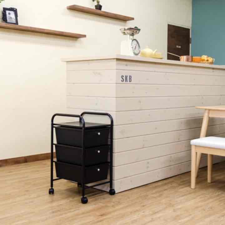 フリーチェスト　3段　BK/WH