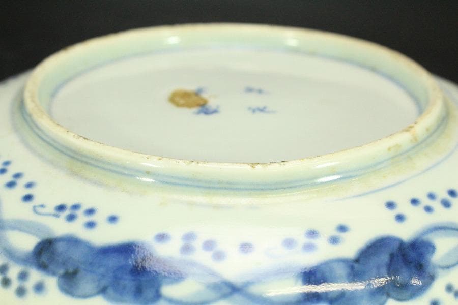 中国美術 青花 龍紋 皿 φ20cm (LC371)