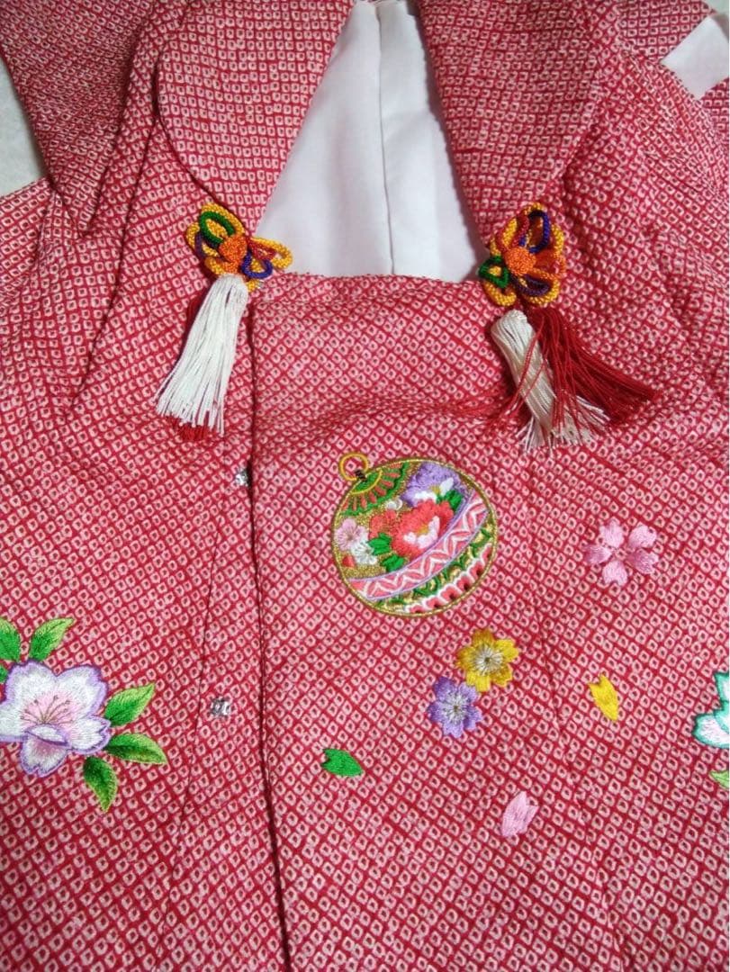 3歳向け・絞りの正絹・お着物と御被服のセット