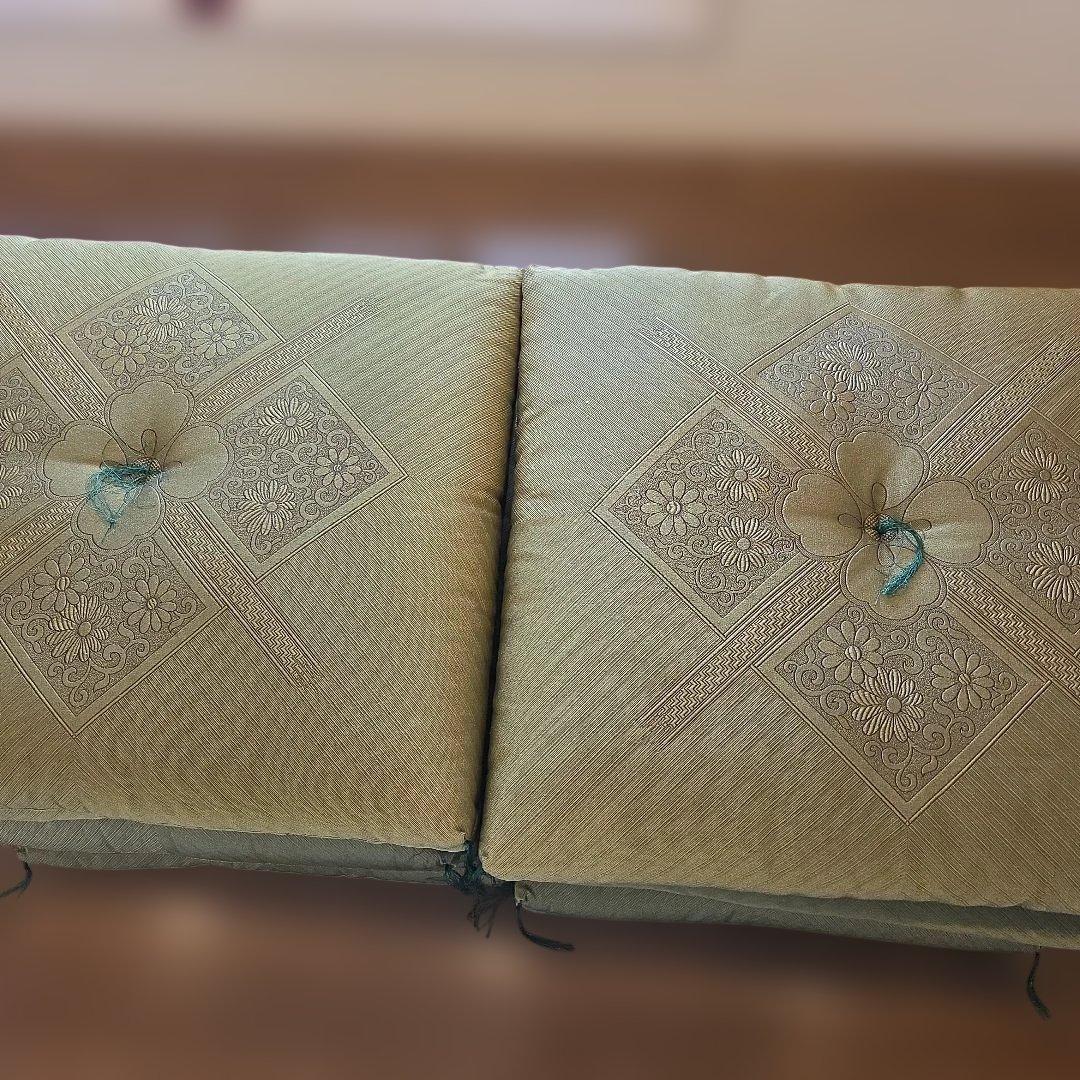 緑色 刺繍入り 座布団 9枚セット