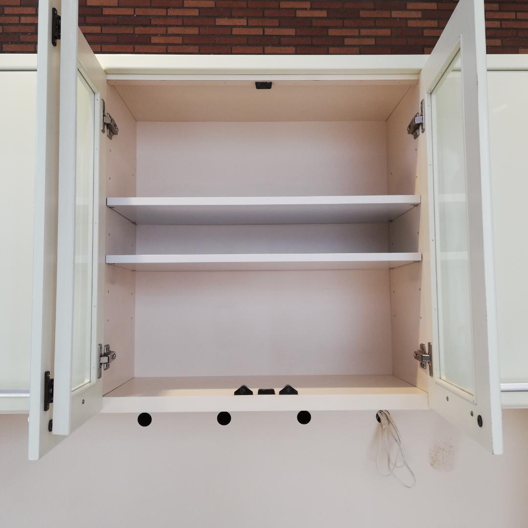 ニトリ♠キッチンボード 食器棚 ホワイト（幅140cm×高さ210cm）