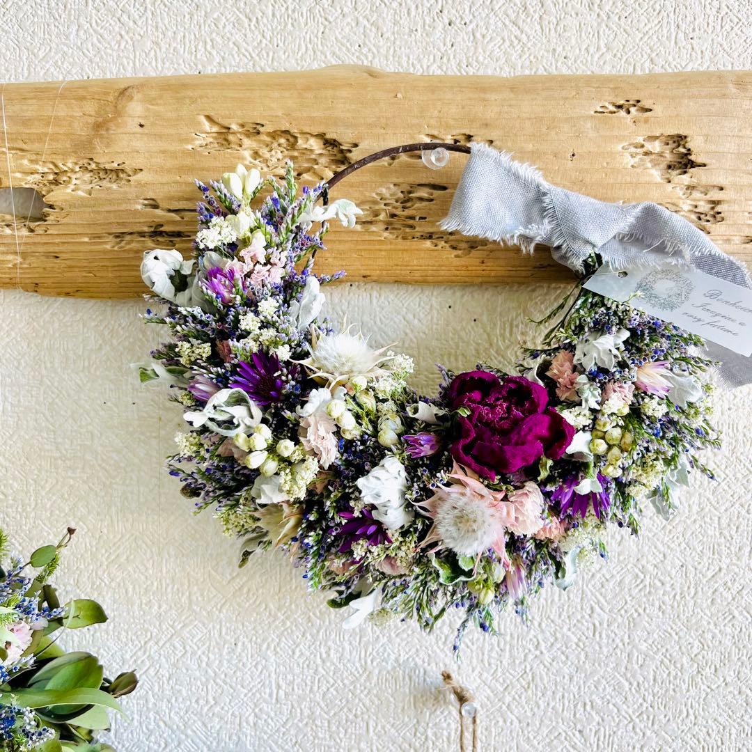 ドライフラワーリース　ドライフラワースワッグ　シャクヤク　芍薬