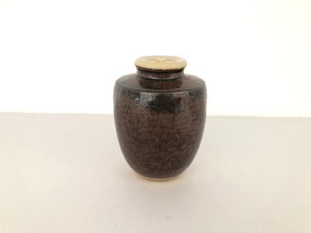 茶道具 松古窯 佐久間芳山 肩衝茶入 萬古 共箱 茶道