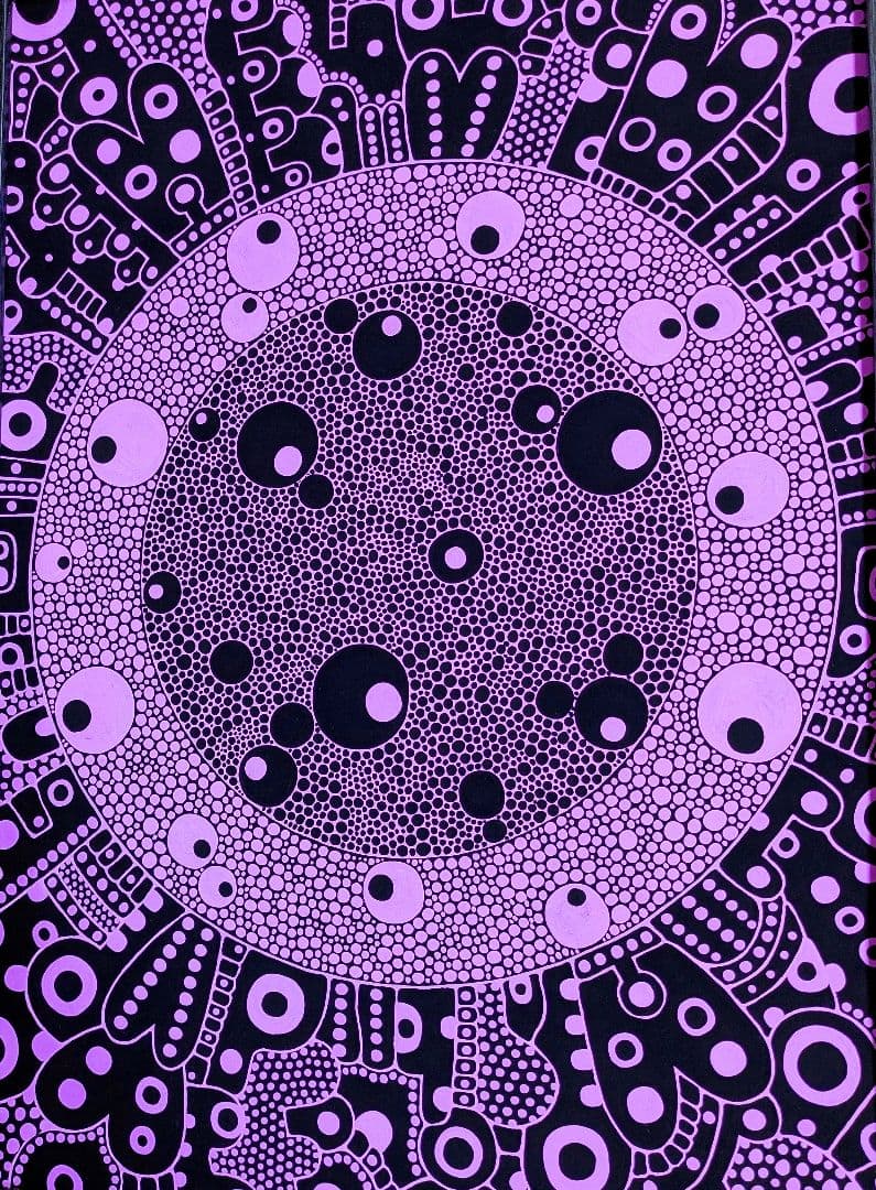 A3額付き　アート　オリジナルアート　絵画　原画　アクリル画　抽象画　インテリア