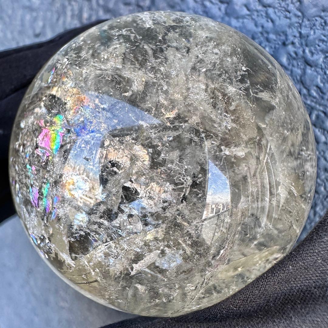 【金運·商売❗️ 】別格高級品❗️シトリン黄水晶 丸玉レインボー☆天然石A1386