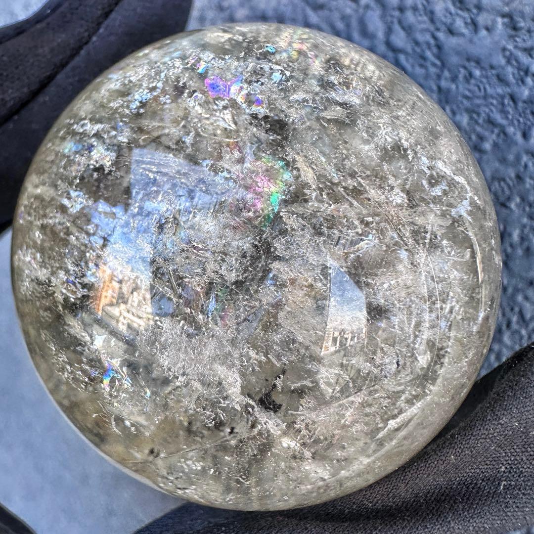 【金運·商売❗️ 】別格高級品❗️シトリン黄水晶 丸玉レインボー☆天然石A1386