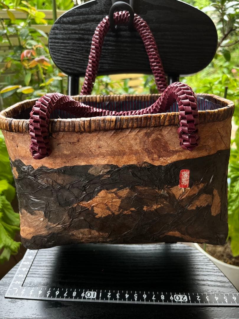 一閑張りかごバッグ