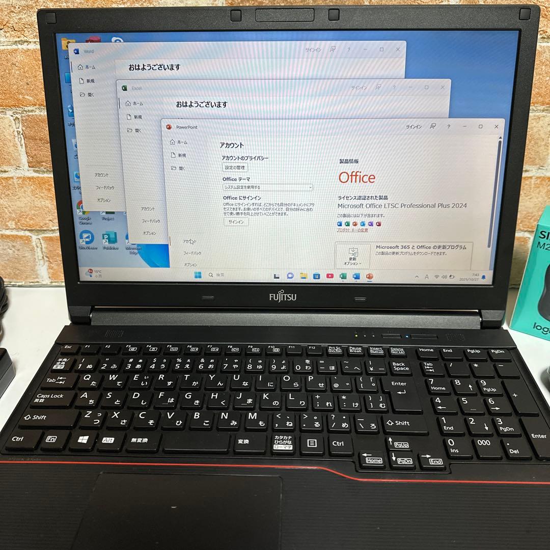富士通ノートPC i5 メモリ16GB SSD 512GB オフィス2024年
