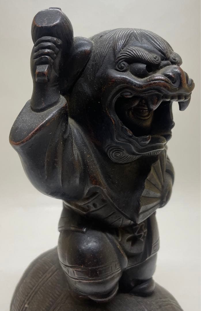 古備前　獅子被　獅子舞　細密細工　大黒天　七福神　縁起物　置物