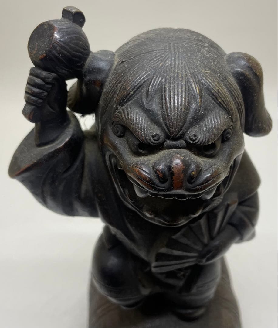 古備前　獅子被　獅子舞　細密細工　大黒天　七福神　縁起物　置物