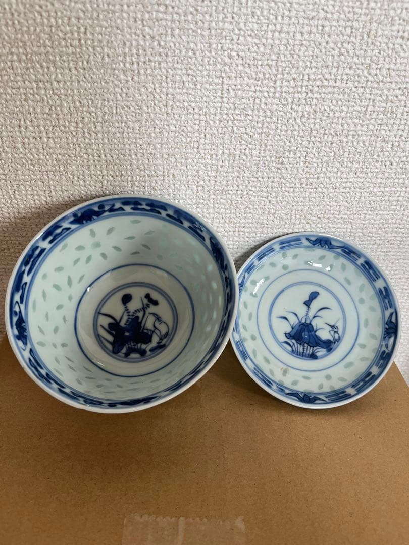 中国美術　清時代蓋茶碗康煕年製　染付