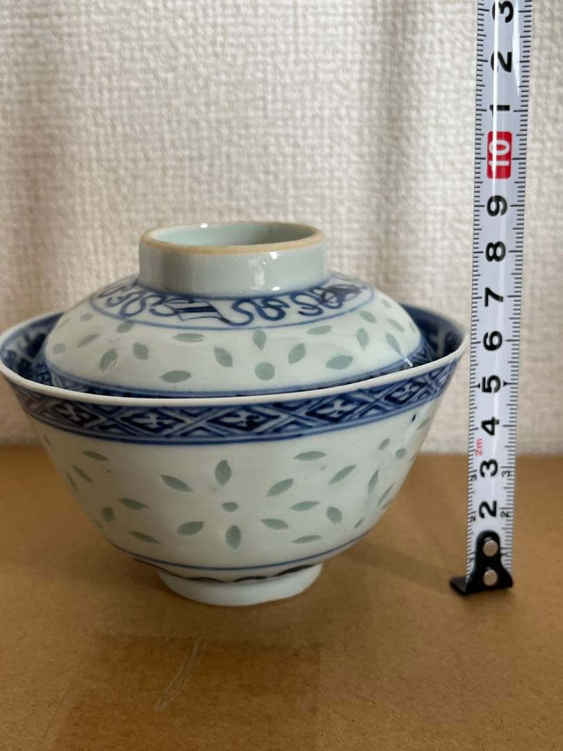 中国美術　清時代蓋茶碗康煕年製　染付