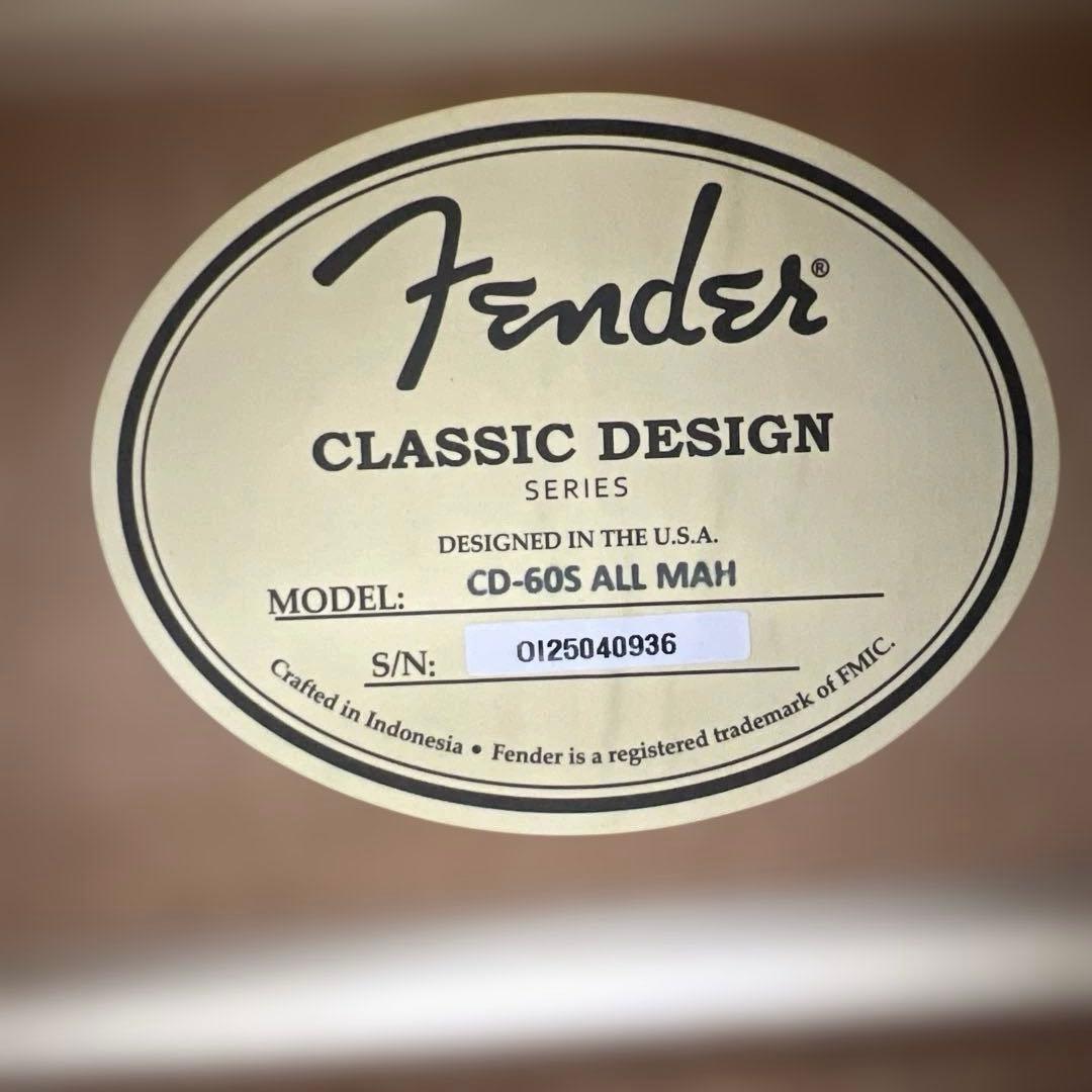 Fender　CD-60S All Mahogany　アコースティックギター
