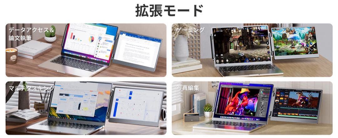 o*i様 ポータブルモニター デュアルモニター 14インチ1080P