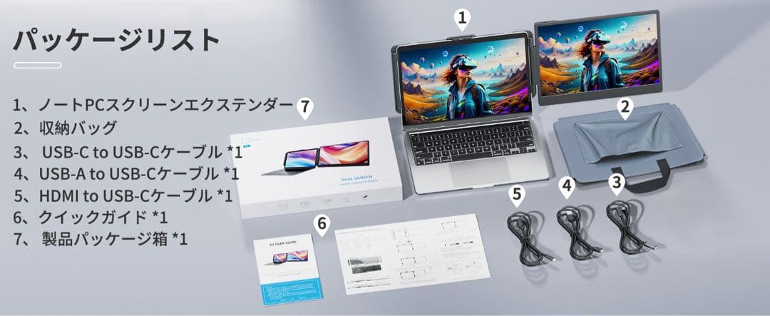 o*i様 ポータブルモニター デュアルモニター 14インチ1080P